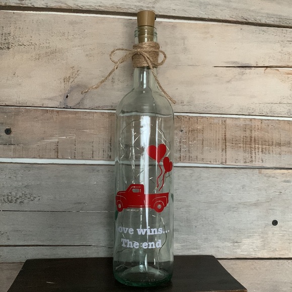 ‘Love Wins The End…’ Wine Bottle Lantern - Picture 7 of 9